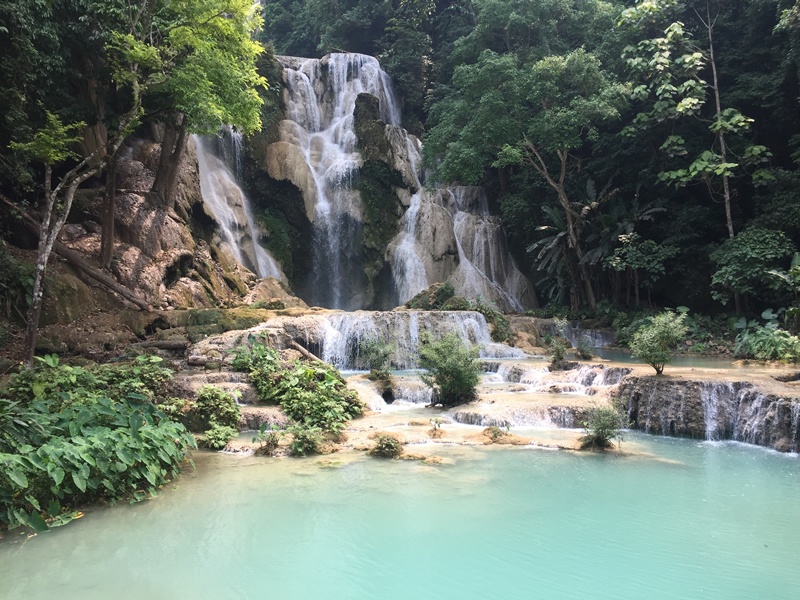 Laos Luangprabang Kuangsi Şelalesi